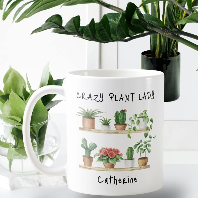 Taza De Café Graciosa Crazy Plant Lady Personalizada (Subido por el creador)