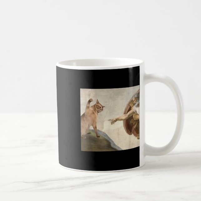 Taza De Café Graciosa Creación De Dios De Adán Meme Jesús (Derecha)