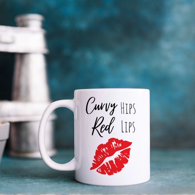 Taza De Café Graciosa Curvy Hips Red Lips (Subido por el creador)