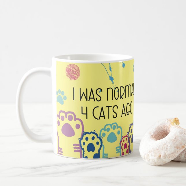 Taza De Café Graciosa Dama de Gato Diseño Café Mug Cup (Con donut)