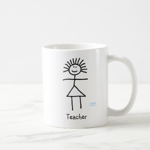Taza De Café Graciosa dama profesora mujer palo de habla