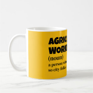 Taza De Café Graciosa definición de agricultor - Regalo de trab