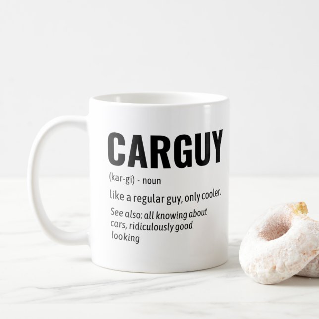 Taza De Café Graciosa definición de diccionario Carguy (Con donut)
