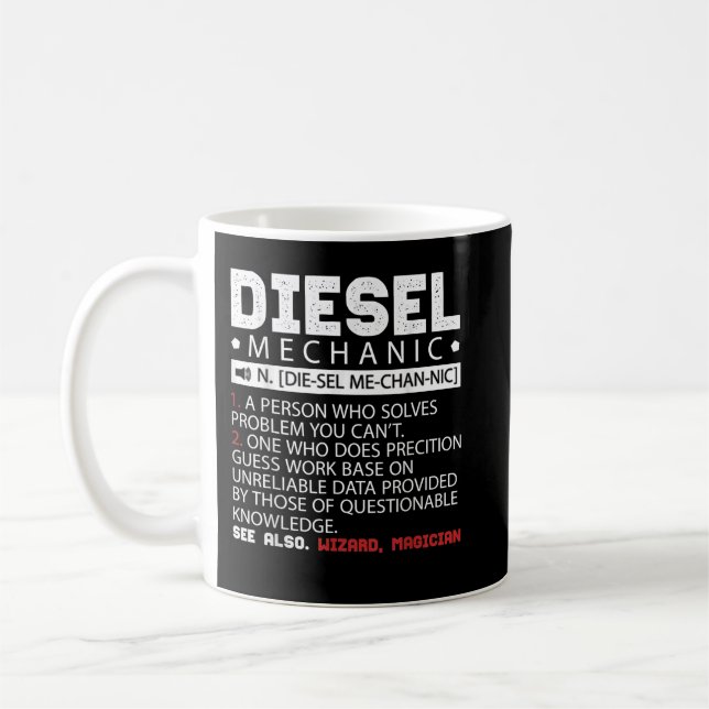 Taza De Café Graciosa descripción mecánica diesel (Izquierda)