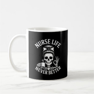 Taza De Café Graciosa enfermera Life Coffee Skeleton para mujer