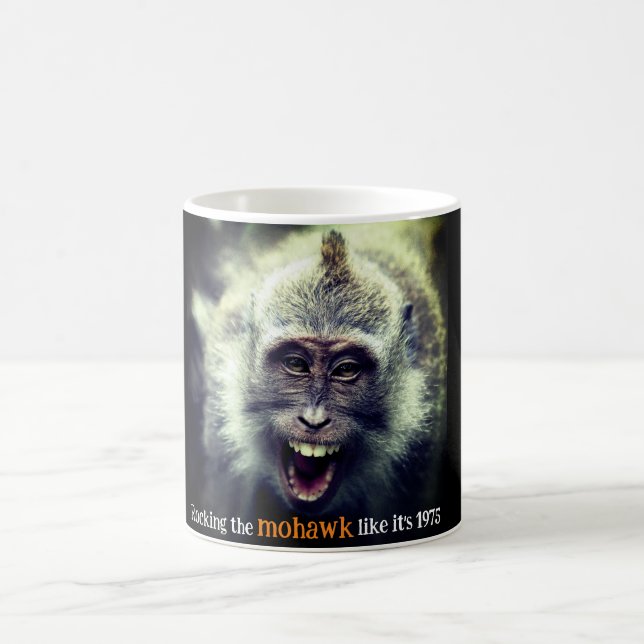 Taza De Café Graciosa foto de mono macaco (Centro)