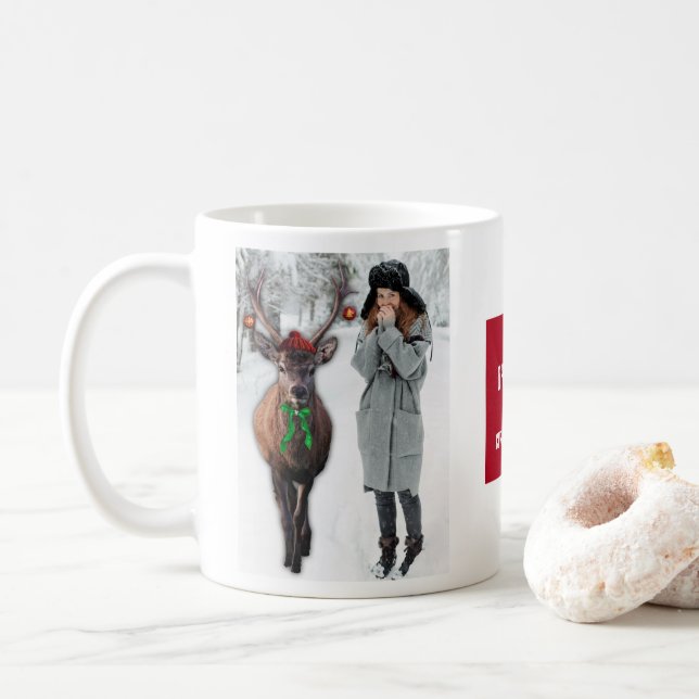 Taza De Café Graciosa foto de sus Navidades con una foto de un  (Con donut)