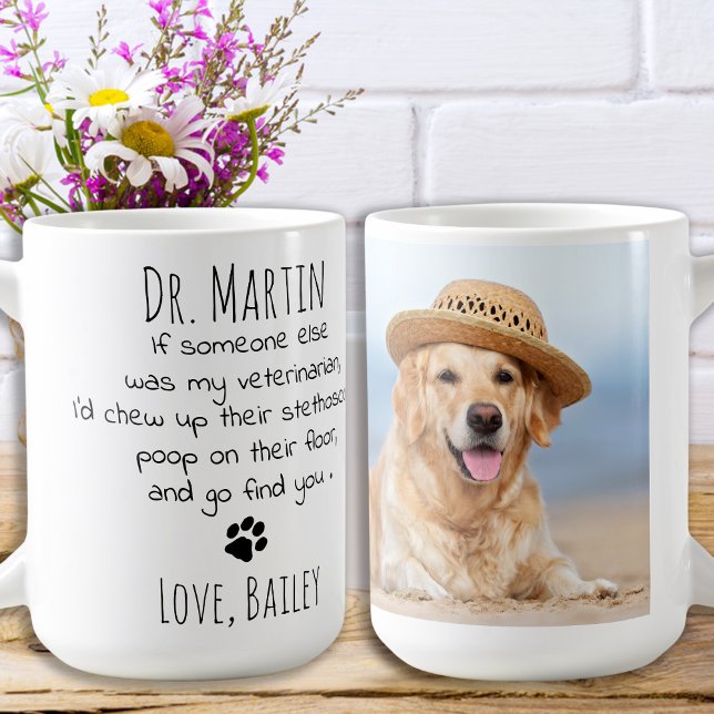 Taza De Café Graciosa foto de un veterano Mascota personalizado (Subido por el creador)