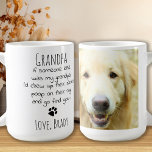 Taza De Café Graciosa foto del Mascota personalizado del abuelo<br><div class="desc">Sorprende al abuelo del perro este día de los Navidades, de los padres, su cumpleaños o cualquier ocasión con este super lindo y divertido tazón del abuelo del perro . "Si alguien más fuera mi abuelo, masticaría sus zapatos, les tocaría la alfombra, ¡e iría a buscarte!" ¡Hace un regalo perfecto...</div>