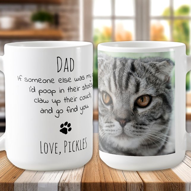 Taza De Café Graciosa foto Mascota personalizada de Cat Dad (Subido por el creador)