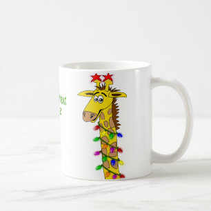 Taza De Café Graciosa Girafa Con Luces Navidades Extraños