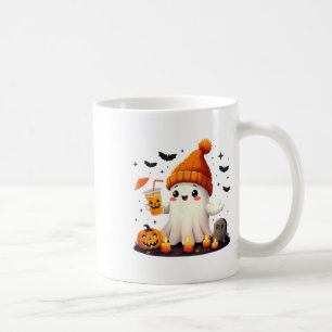 Taza De Café Graciosa Halloween dulce fantasma que bebe café de