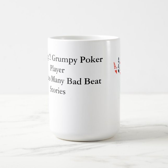 Taza De Café Graciosa historia de golpes malos de poker, tazón  (Centro)
