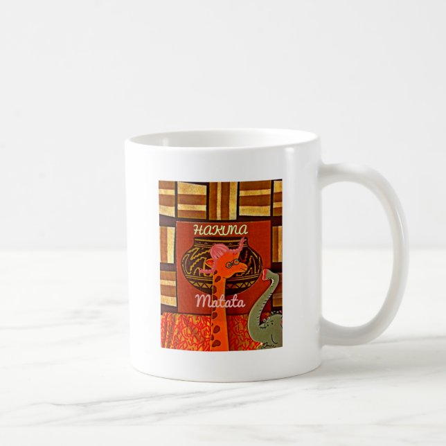 Taza De Café Graciosa jirafa con texto fresco Hakuna Matata Dis (Derecha)