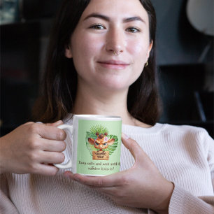 Taza De Café Graciosa jirafa tropical café Mug - Personalizable