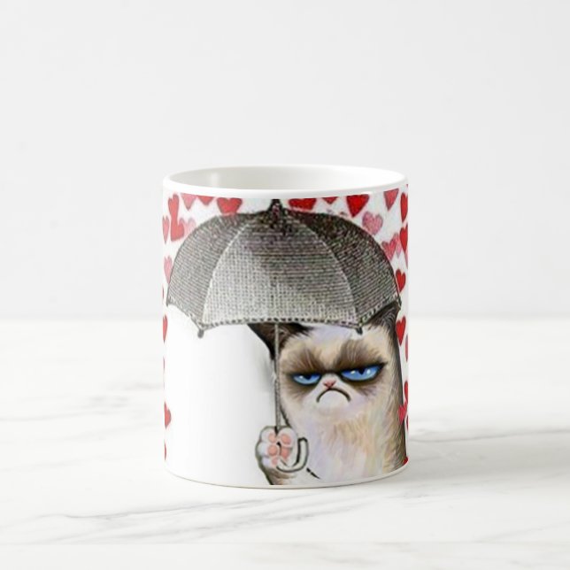 Taza De Café Graciosa lluvia suave amor felino Adorable (Centro)