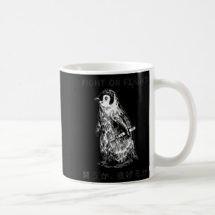 Taza De Café Graciosa Lucha O Vuelo Meme Pingüino Con Cuchillo