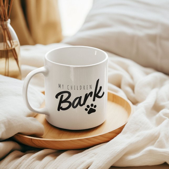 Taza De Café Graciosa mamá de perro de ladrido de mis hijos (Subido por el creador)