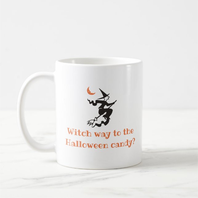 Taza De Café Graciosa manera de bruja de Halloween (Izquierda)
