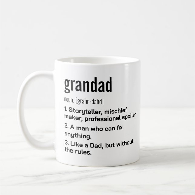 Taza De Café Graciosa mejor regalo de definición de abuelo para (Izquierda)