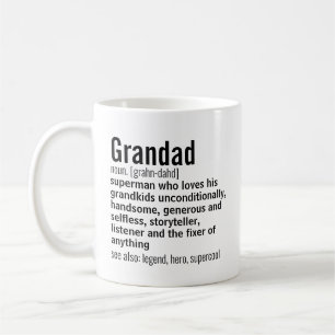 Taza De Café Graciosa mejor regalo de definición de abuelo para