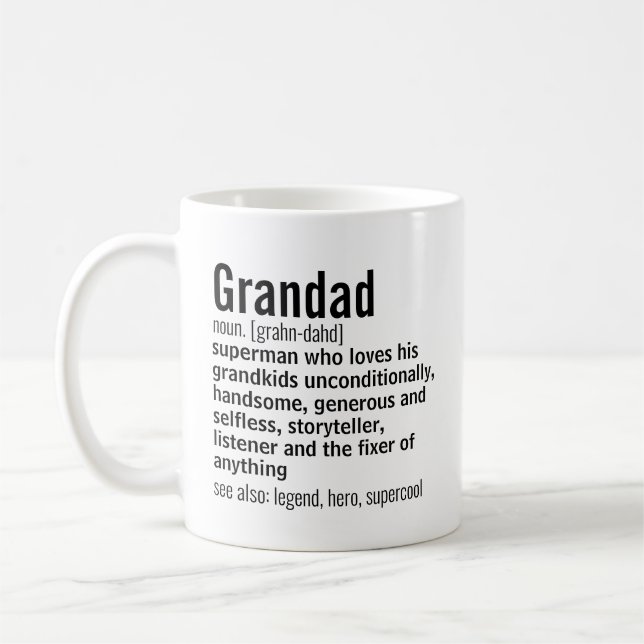 Taza De Café Graciosa mejor regalo de definición de abuelo para (Izquierda)