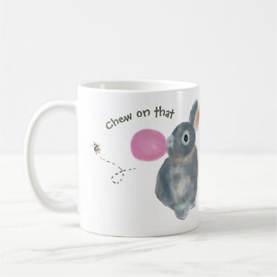 Taza De Café Graciosa Mug Bunny - ilustracion de conejo acuátic