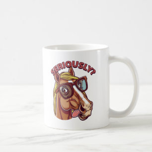 Taza De Café 🐴 Graciosa Mug de Caballo - "¡En serio!"