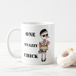 Taza De Café Graciosa Pájaro Rosa Un Chick Snazzy