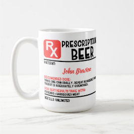 Taza De Café Graciosa prescripción de cerveza Médica personaliz