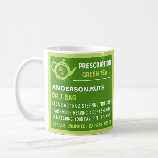 Taza De Café Graciosa receta de té verde (Izquierda)