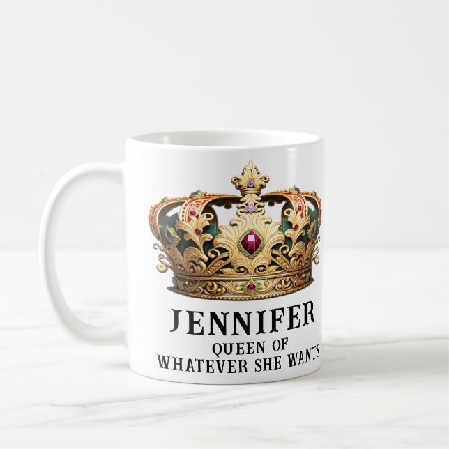 Taza De Café Graciosa reina real Mug (Izquierda)