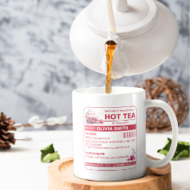 Taza De Café Graciosa Té Caliente Rosa Recetado Té Café Mug