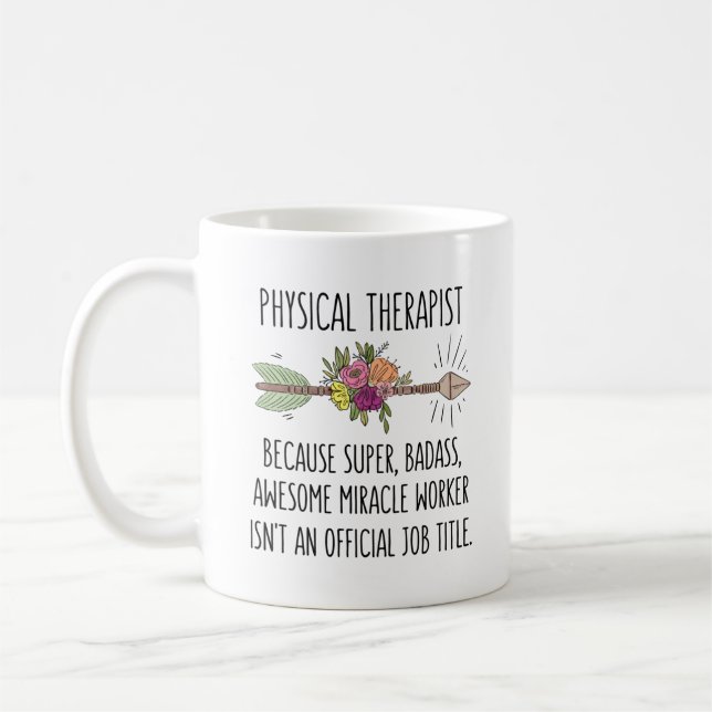 Taza De Café Graciosa Terapia Física Gracias Apreciación (Izquierda)