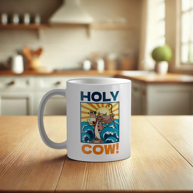 Taza De Café ¡Graciosa vaca Santa! Personalizado de animales de (Subido por el creador)