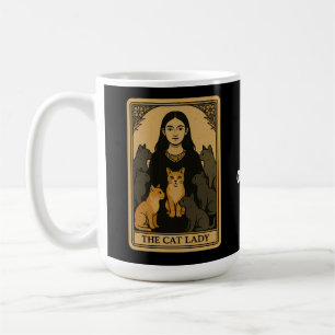 Taza De Café Graciosa Witchy Gótico Cat Lady Tarot Card Magical