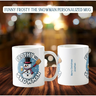 Taza De Café Graciosa y personalizada Frosty, el muñeco de niev