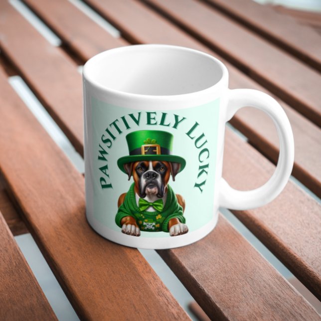 Taza De Café Graciosamente afortunado perro de St Patrick (Subido por el creador)
