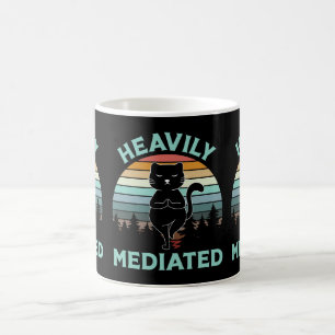 Taza De Café Graciosamente Mediada Graciosa Zen Yoga Gatos Moms
