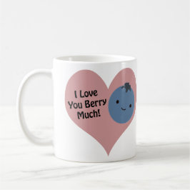 Taza De Café Graciosamente te amo Berry Mucho Cute Kawaii Blueb