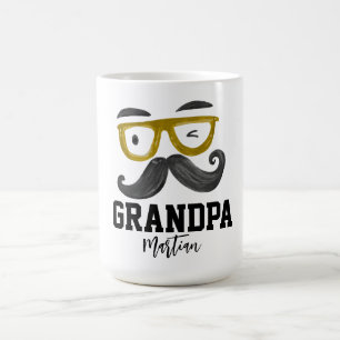 Taza De Café Graciosas clases amarillas y Personalizado bigote 