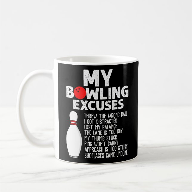 Taza De Café Graciosas Excusas De Bolos Para Bowler (Izquierda)
