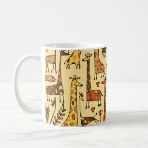 Taza De Café Graciosas jirafas esbozan, sin fisuras, tu diseño