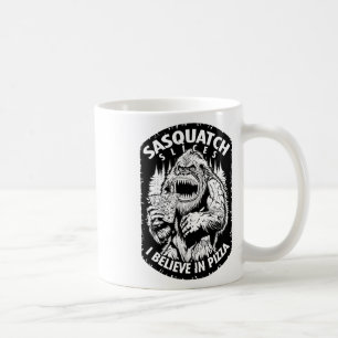 Taza De Café Graciosas lonas de Sasquatch que creo en Pizza