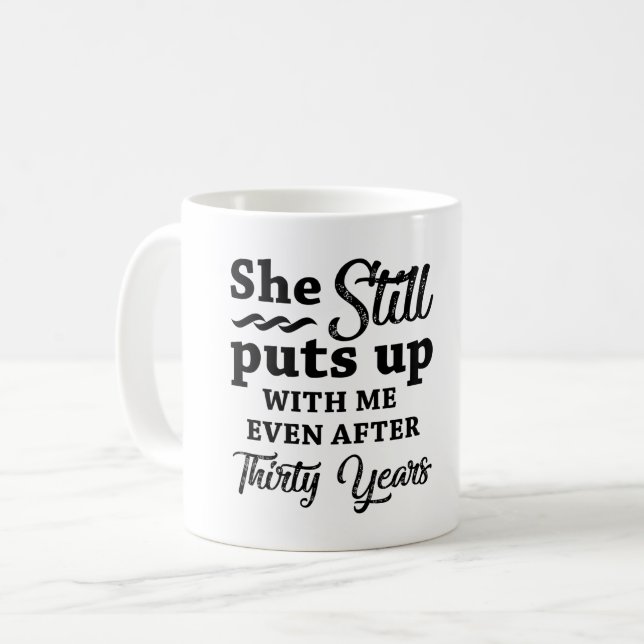 Taza De Café Gracioso 30° Aniversario Boda (Anverso izquierdo)