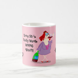 Taza De Café Gracioso 50.º MUG - ¡Vale la pena ganar!