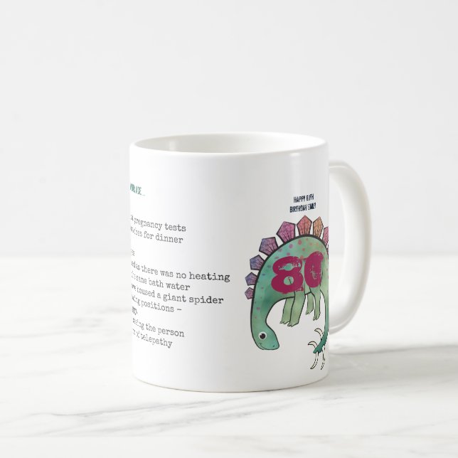 Taza De Café Gracioso 80.º Dino personalizado 'Cuando yo era tu (Anverso derecho)