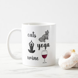 Taza De Café Gracioso amante del vino de yoga para gatos