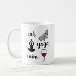Taza De Café Gracioso amante del vino de yoga para gatos