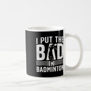 Taza De Café Gracioso Arte De Badminton Para Hombres Transporta